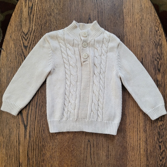Cherokee Cream Light Tan Cable Knit Sweater Size Boy's 24 Months - Picture 1 of 3